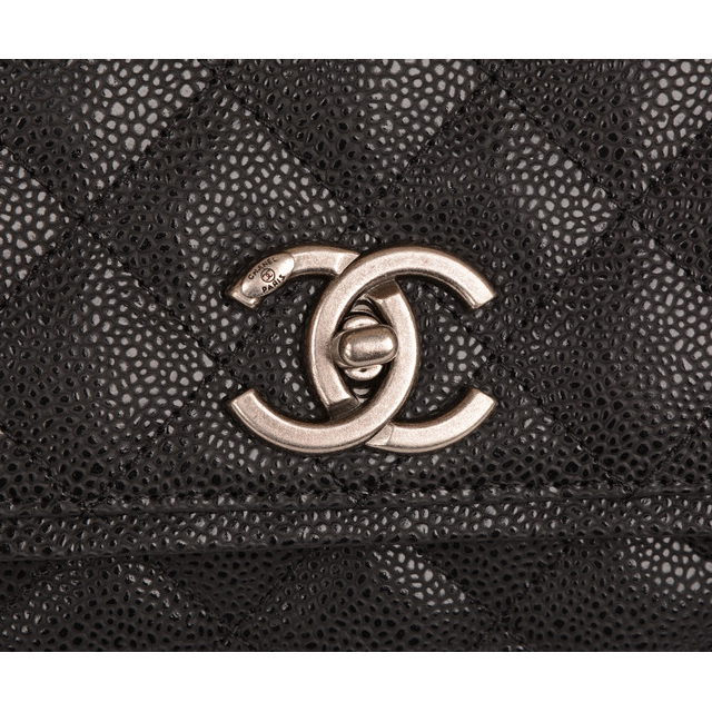 2015 Chanel Large Caviar Leather Messenger Bag A68672 Black