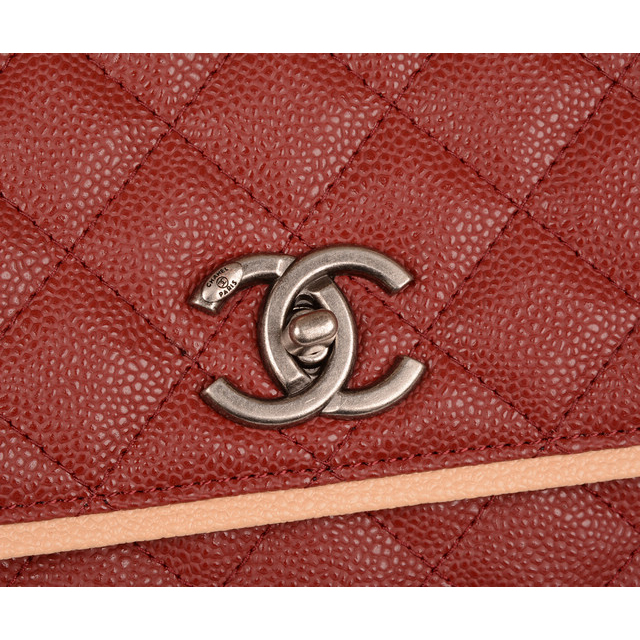 2015 Chanel Large Caviar Leather Messenger Bag A68672 Burgundy