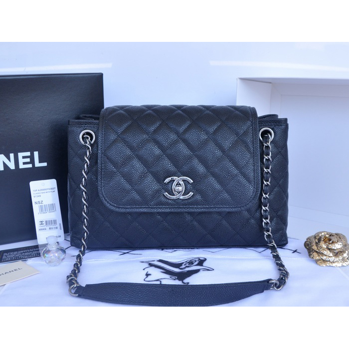 2015 Chanel Large Original Caviar Leather Messenger Bag A90456 Black