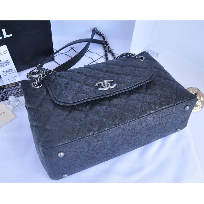 2015 Chanel Large Original Caviar Leather Messenger Bag A90456 Black