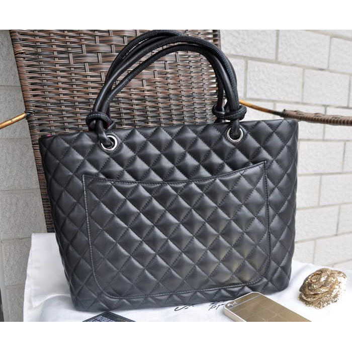 2015 Chanel Large Tote bag Original sheepskin in Black