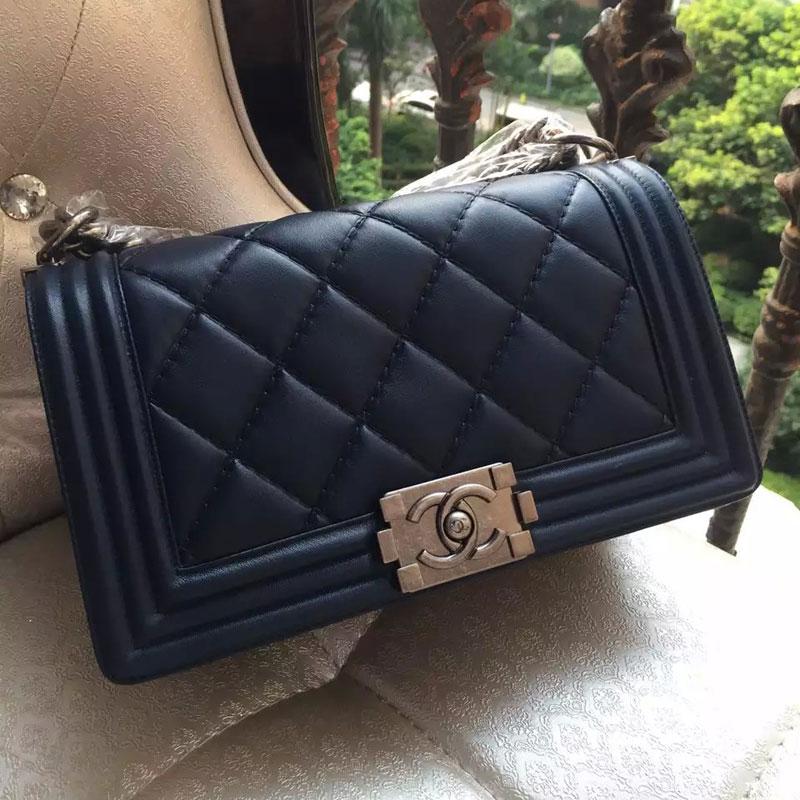 2015 Chanel Le Boy Flap Shoulder Bag Original Leather A92105 in Black