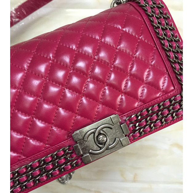 2015 Chanel Le Boy Flap Shoulder Bag Rose Original Leather A67086