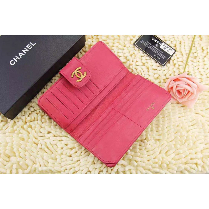 2015 Chanel Matelasse Bi-Fold Wallet Calfskin Leather A219009 Rose