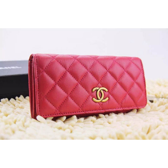 2015 Chanel Matelasse Bi-Fold Wallet Original Leather A219002 Rose