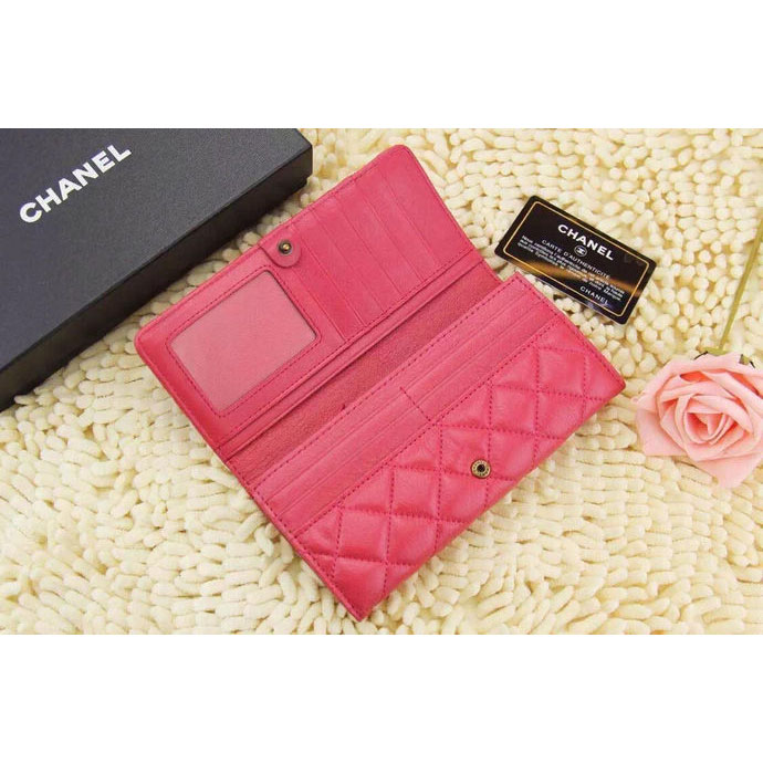 2015 Chanel Matelasse Bi-Fold Wallet Original Leather A219002 Rose