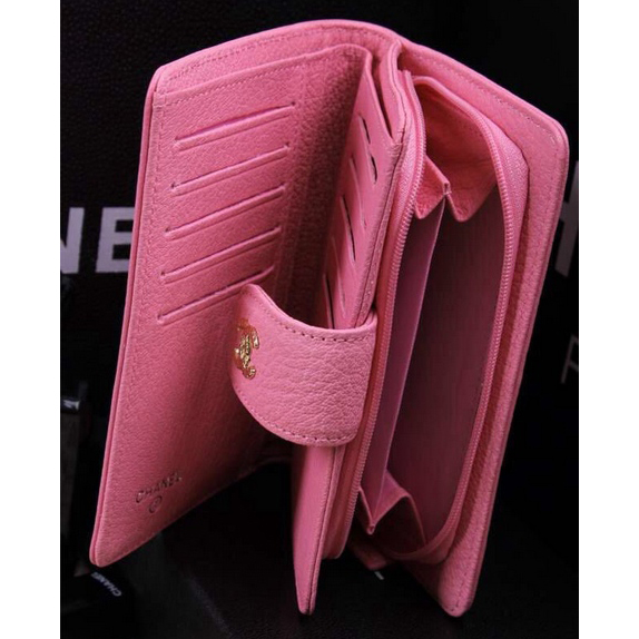 2015 Chanel Matelasse Bi-Fold Wallet Original Leather A9558 Pink