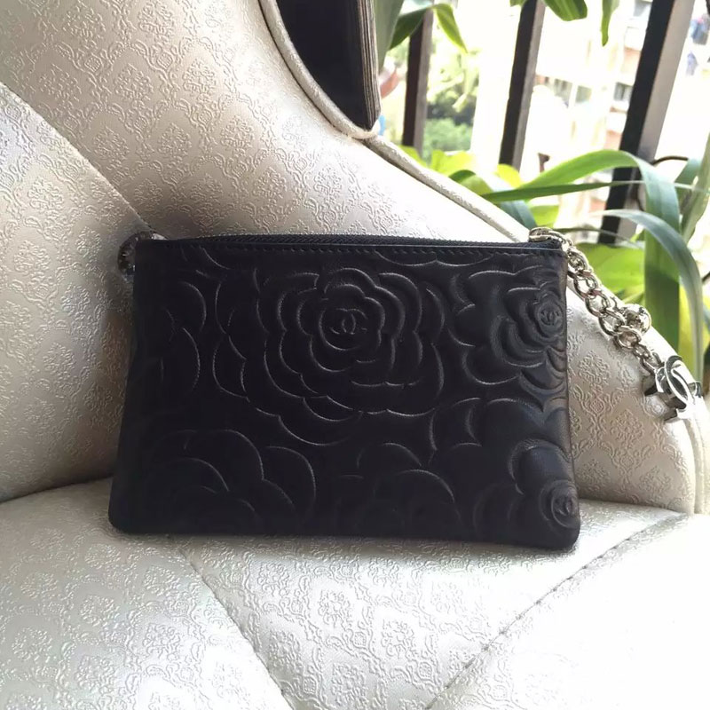 2015 Chanel Matelasse Zip Around Wallet Original Leather A31514 Black