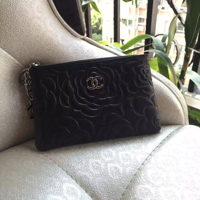 2015 Chanel Matelasse Zip Around Wallet Original Leather A31514 Black