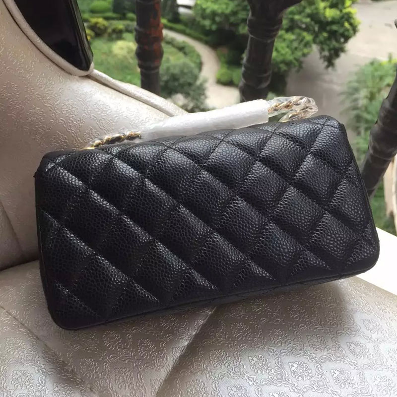 2015 Chanel Mini Flap Bag Original Caviar Leather A34008 Black