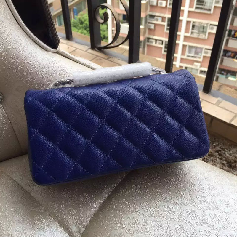 2015 Chanel Mini Flap Bag Original Caviar Leather A34008 Blue