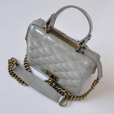 2015 Chanel Patent Leather A69049 Shoulder Bag Grey