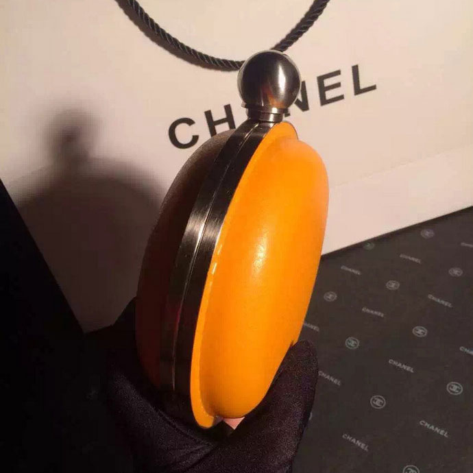 2015 Chanel Plexiglass Globe Clutch Bag Orange