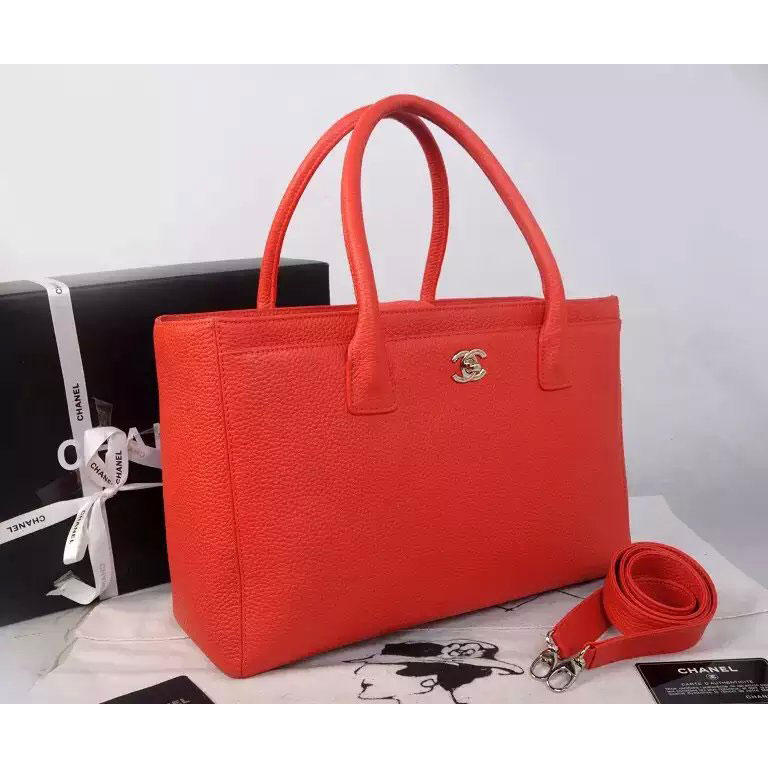 2015 Chanel Red Original leather Tote Shoulder Bag A67007 with Silver