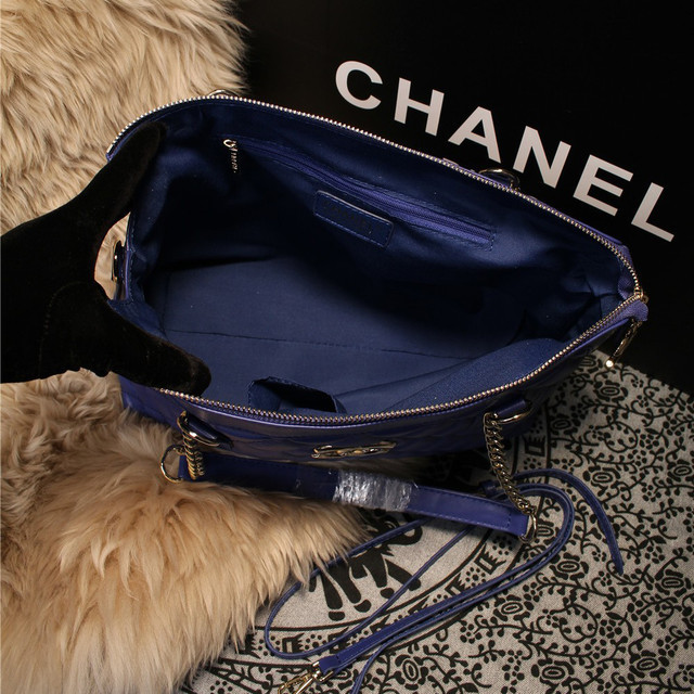 2015 Chanel Sheepskin Leather Shoulder Bag A68038 Blue