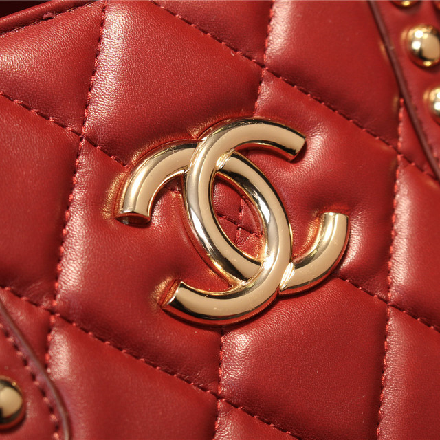 2015 Chanel Sheepskin Leather Tote Bag A68056 Burgundy