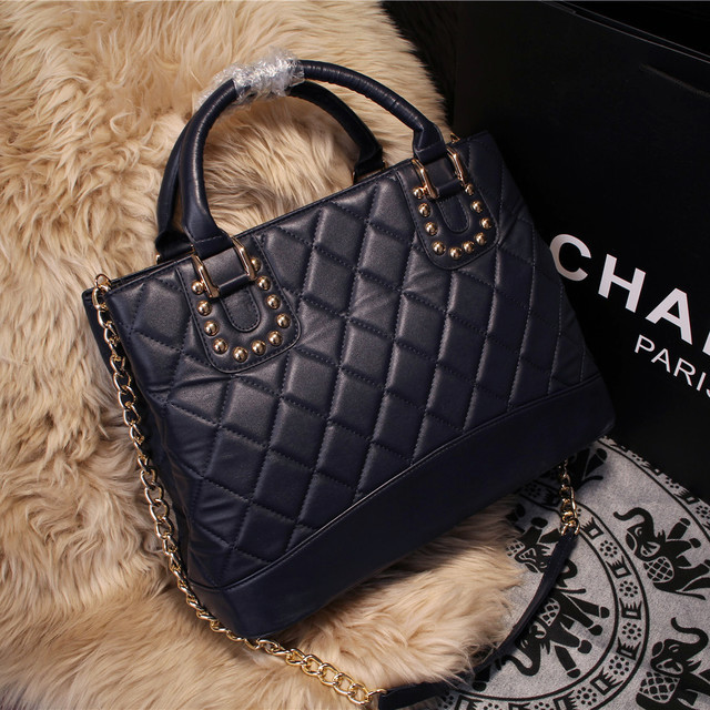 2015 Chanel Sheepskin Leather Tote Bag A68056 Royalblue