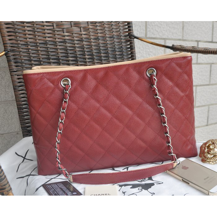 2015 Chanel Shopper Bag Caviar Leather A30454 Maroon