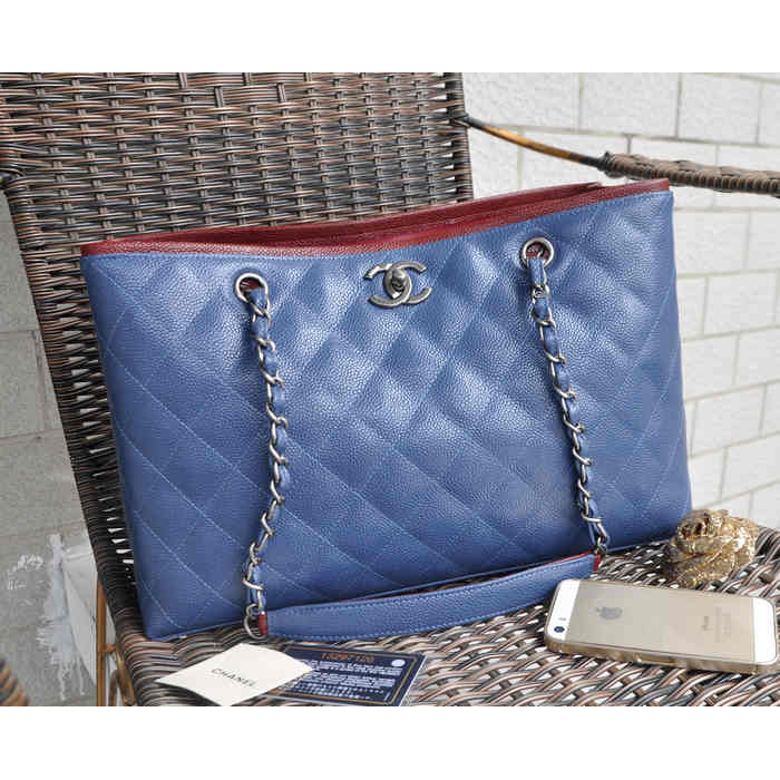 2015 Chanel Shopper Bag Caviar Leather A30454 Royalblue