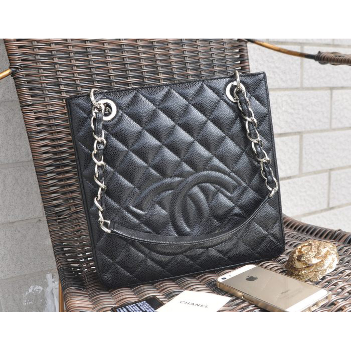 2015 Chanel Shopper Bag Original Caviar Leather A37016 Black