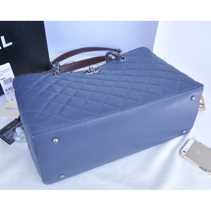 2015 Chanel Shopper Bag Original Caviar Leather A90454 Blue