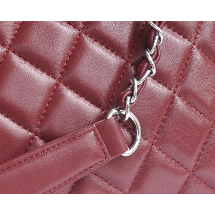 2015 Chanel Shopper Bag Sheepskin Leather A6853 Burgundy