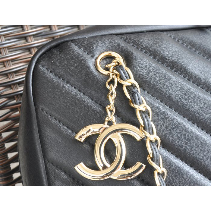 2015 Chanel Shopper Bag Sheepskin Leather A90688 Black