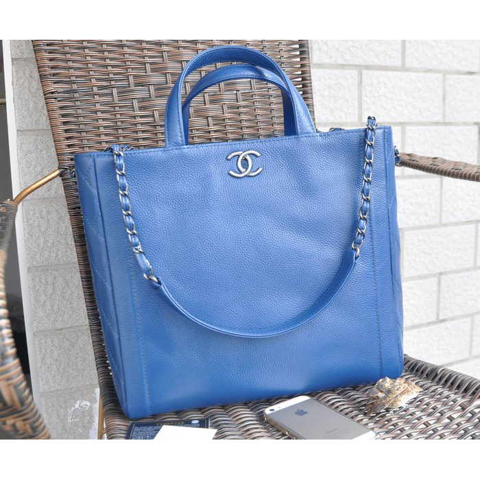 2015 Chanel Shopper Tote Bag Calfskin Leather A90396 Royalblue