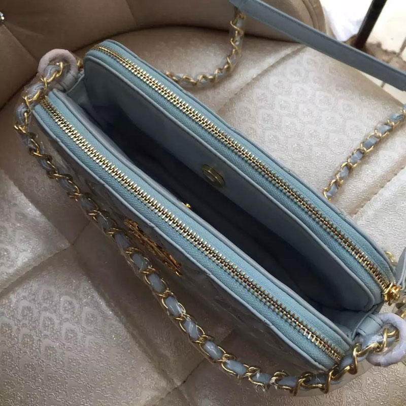 2015 Chanel Shoulder Bag Original patent Leather A99250 Light Blue