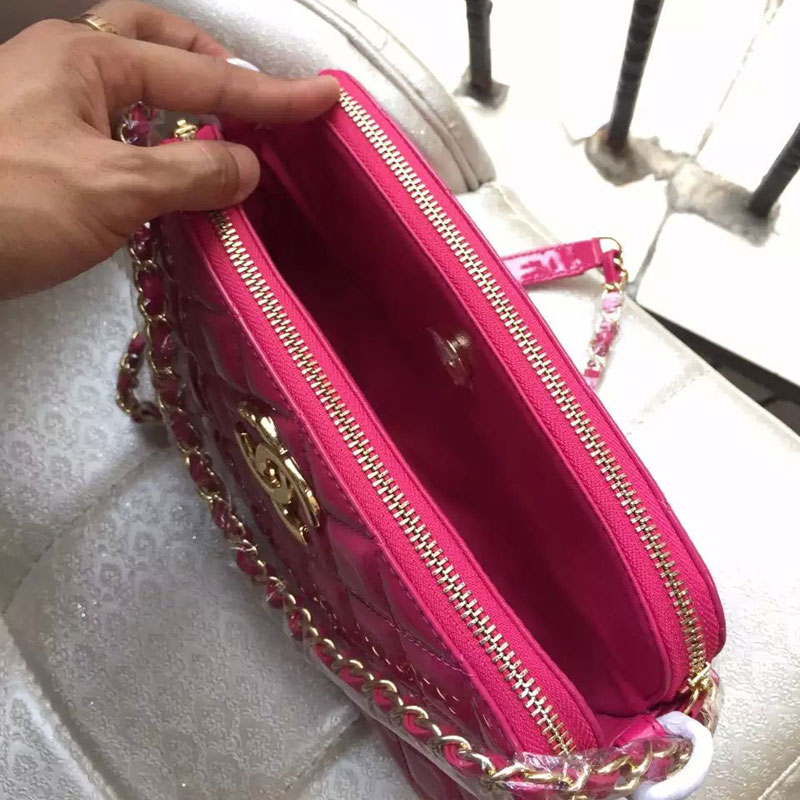 2015 Chanel Shoulder Bag Original patent Leather A99250 Rose