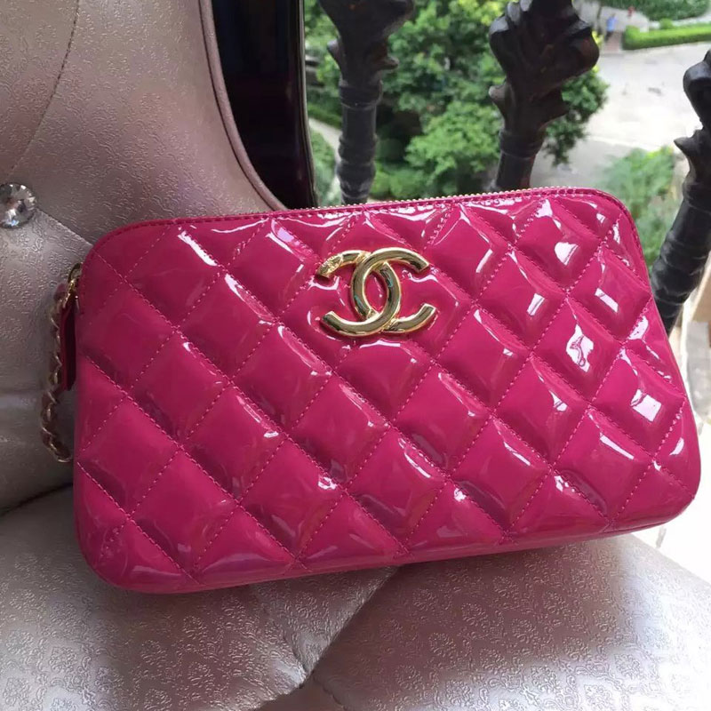 2015 Chanel Shoulder Bag Original patent Leather A99256 Rose