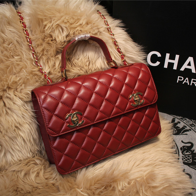 2015 Chanel Shoulder Bag Sheepskin Leather A67059 Burgundy