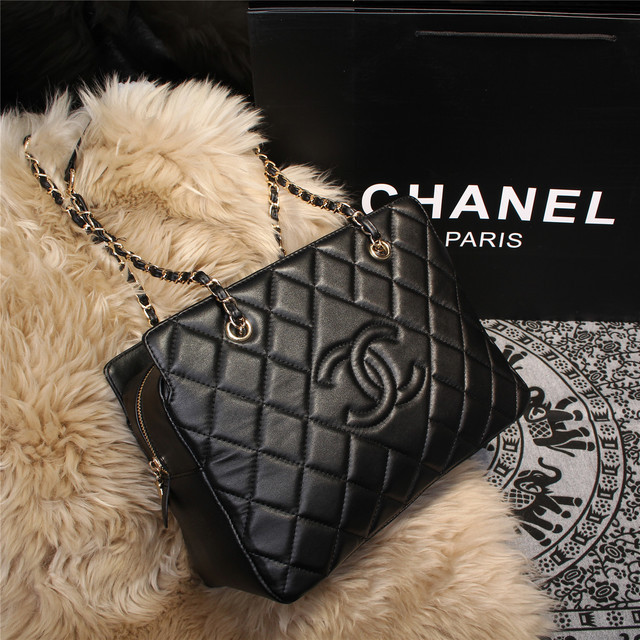 2015 Chanel Shoulder Bag Sheepskin Leather A68028 Black