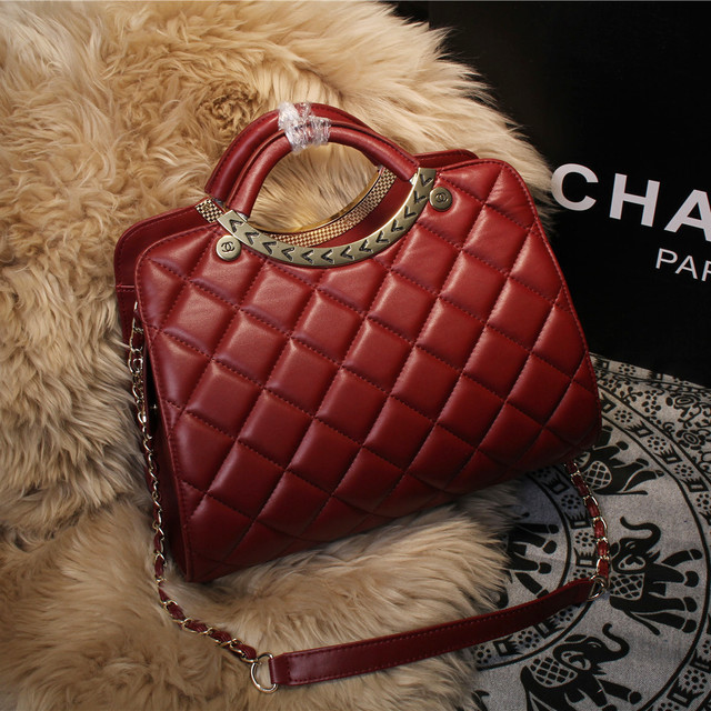 2015 Chanel Shoulder Bag Sheepskin Leather A68036 Burgundy