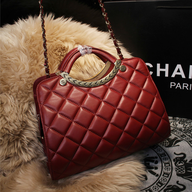 2015 Chanel Shoulder Bag Sheepskin Leather A68036 Burgundy