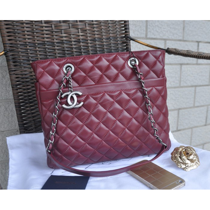 2015 Chanel Shoulder Bag Sheepskin Leather A72300 Burgundy