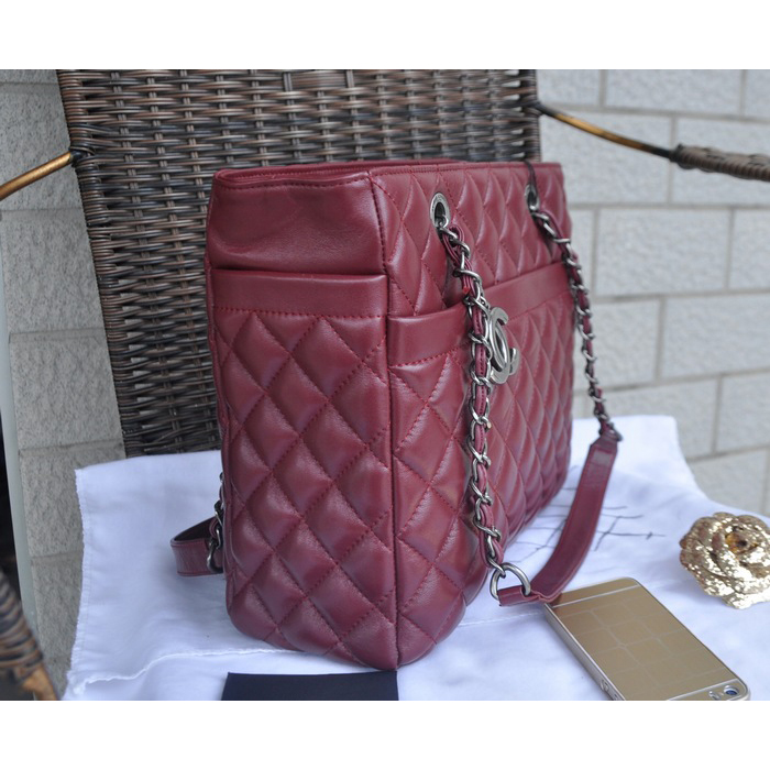 2015 Chanel Shoulder Bag Sheepskin Leather A72300 Burgundy