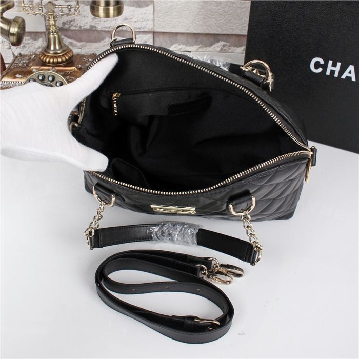 2015 Chanel Shoulder Bag Sheepskin Leather A8019 Black