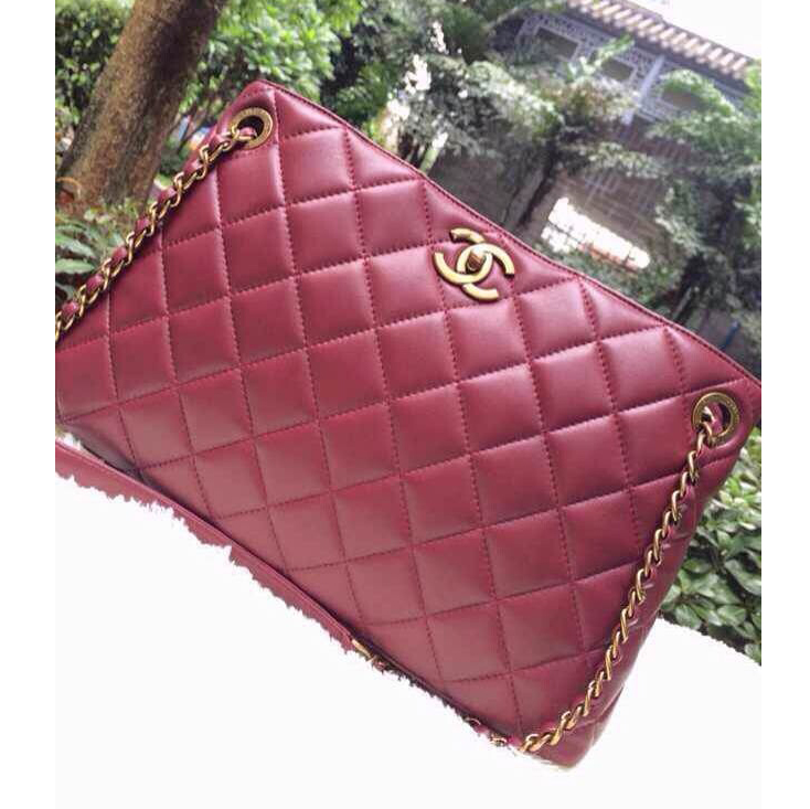 2015 Chanel Shoulder Bag in Sheepskin Leather A49331 Burgundy