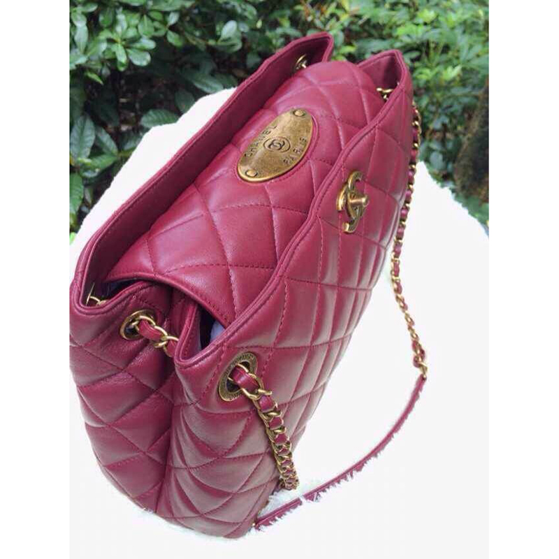 2015 Chanel Shoulder Bag in Sheepskin Leather A49331 Burgundy