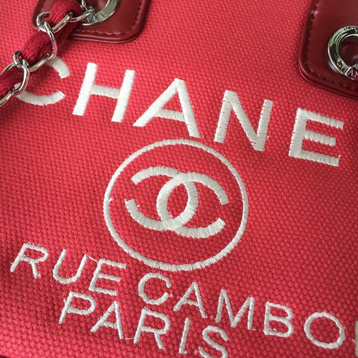 2015 Chanel Small Canvas Tote Shopper Bag A68043 Rose