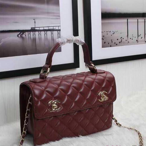 2015 Chanel Spring Summer 2015 Tote Bag Sheepskin Leather A2233 Burgundy