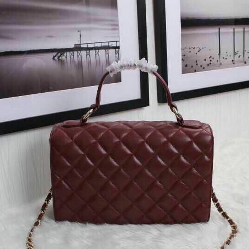 2015 Chanel Spring Summer 2015 Tote Bag Sheepskin Leather A2233 Burgundy