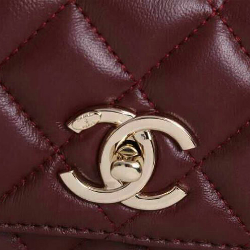 2015 Chanel Spring Summer 2015 Tote Bag Sheepskin Leather A2233 Burgundy