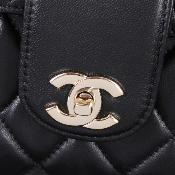 2015 Chanel Top Handle Bag Sheepskin Leather A67119 Black