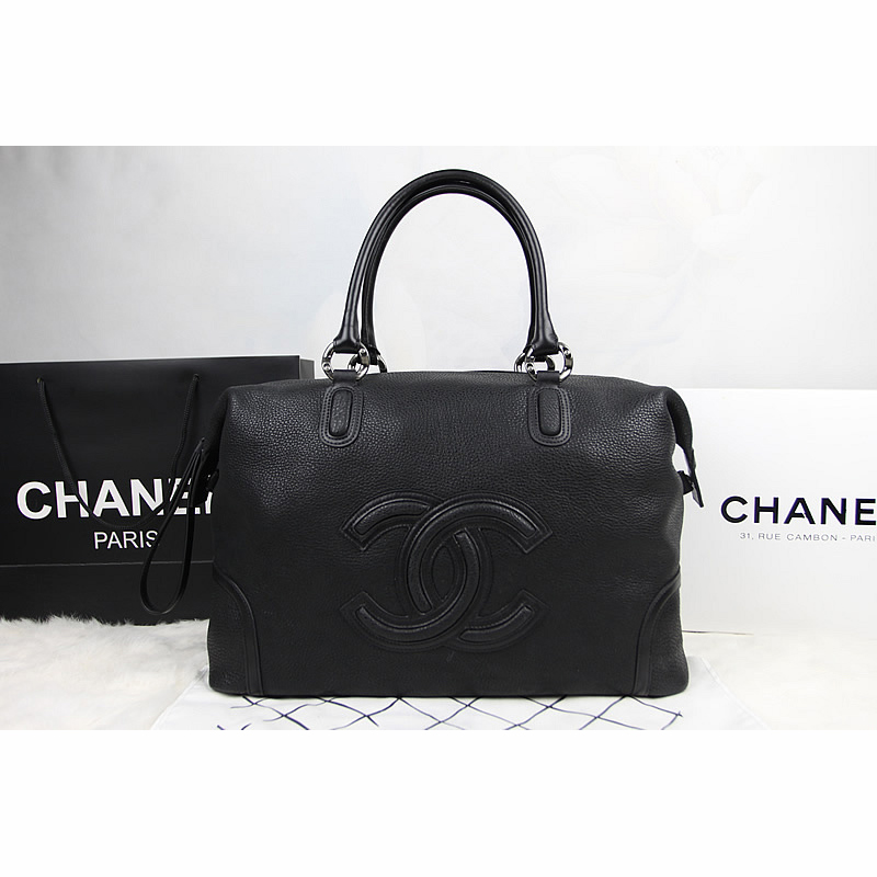 2015 Chanel Top Original Leather Tote Bag A69236 Black