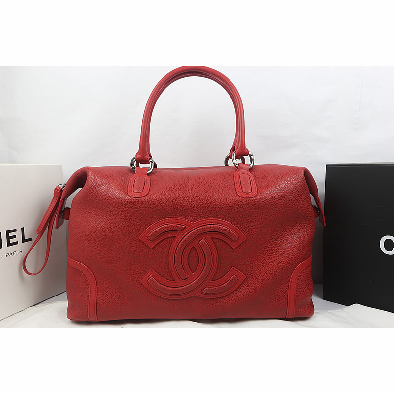 2015 Chanel Top Original Leather Tote Bag A69236 Red