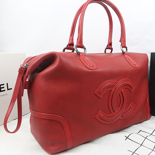 2015 Chanel Top Original Leather Tote Bag A69236 Red