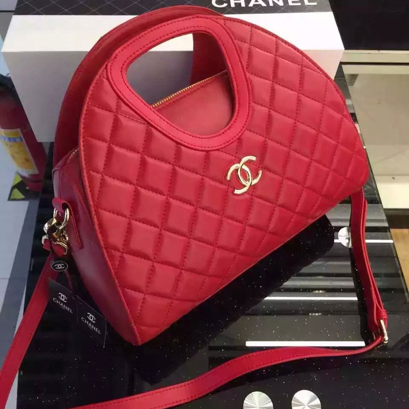 2015 Chanel Top shoulder Bag Sheepskin Leather A67205 Red