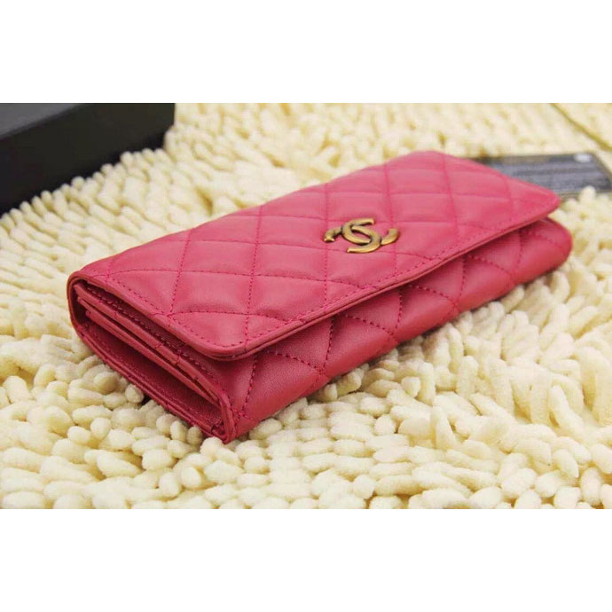 2015 Chanel Tri-Fold Wallet Original Leather A219003 Rose